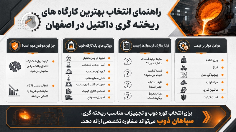 بهترین کارگاه های ریخته گری داکتیل در اصفهان