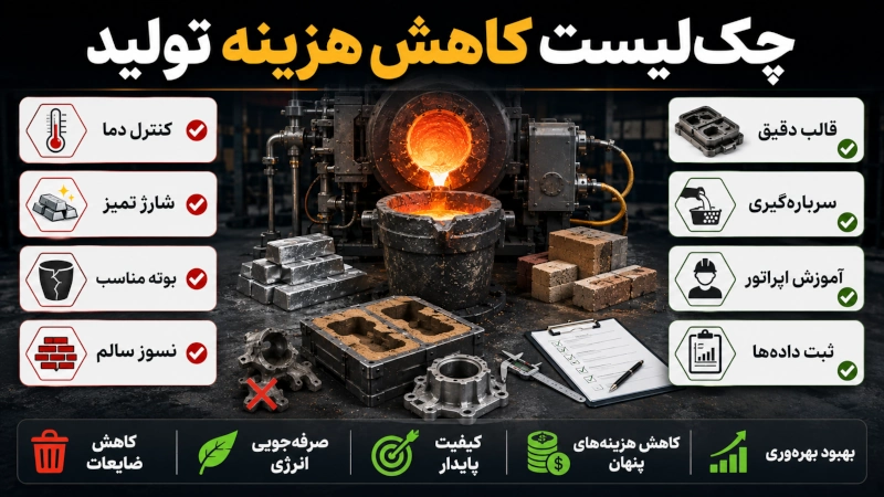 چک لیست کاهش هزینه تولید در ریخته گری