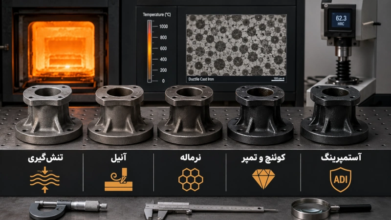 نتیجه عملیات حرارتی چدن نشکن