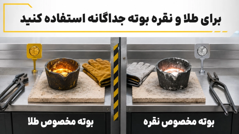 استفاده مجزا بوته برای طلا و نقره