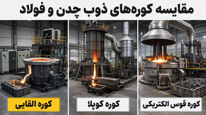 مقایسه کوره های ذوب چدن و فولاد