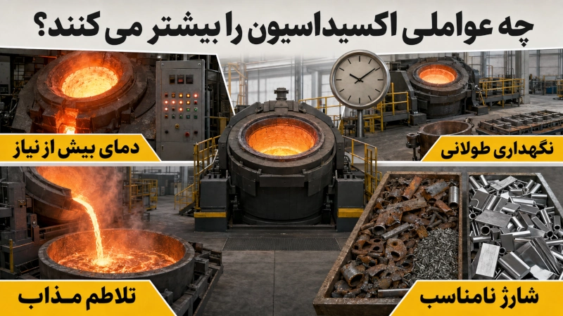 اکسید شدن فلز در کوره ذوب