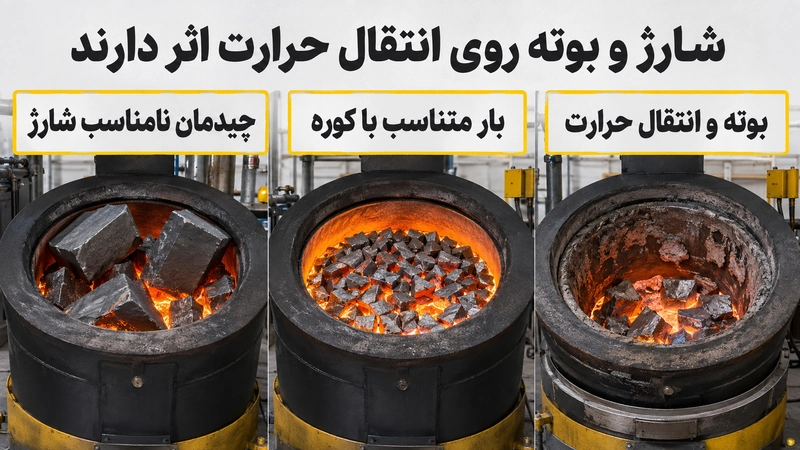 تاثیر شارژ و بوته روی انتقال حرارت