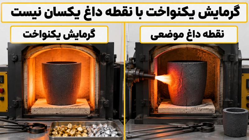 مقایسه نقطه داغ و گرمایش یکنواخت